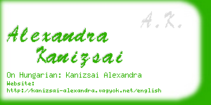 alexandra kanizsai business card